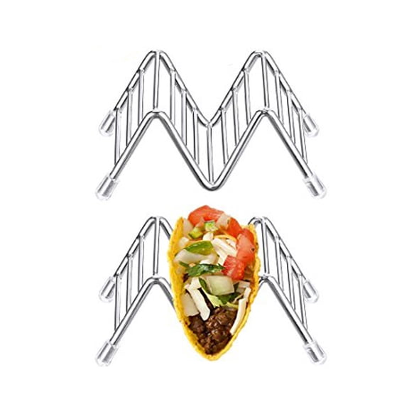 Spoon Rest Silicone Multifunction Wave Shape Stainless Steel Taco Holder Display Holders Kitchen Food Rack Shell A