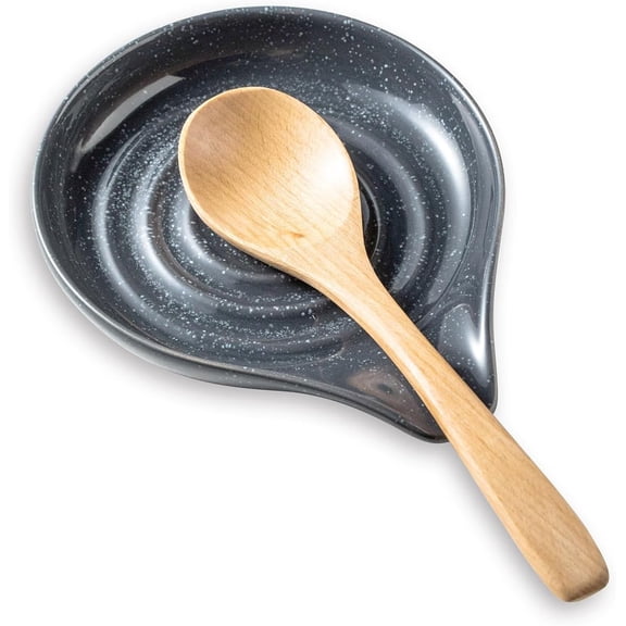 Spoon Rest for Stove Top, Ceramic Spoon Holder Large Spault Rest for Kitchen Counter Coffee Spoon Holder Cooking Utensil Rest Modern Farmhouse Kitchen Décor, Cream, 5 Inch