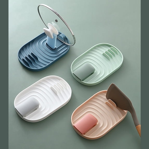 Spoon Rest for Stove Top Foldable Pot Lid Holder Kitchen Utensil Rest Stand Heat Resistant Spoon Holder for Cooking Utensils Pan Lid Rack Kitchen Counter Organizer
