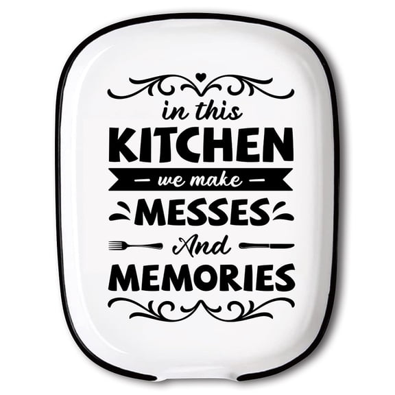 Spoon Rest for Stove Top Kitchen Pattern 4.52"x5.9" Large Spoon Holder Heat Resistant Utensil Holder Kitchen Counter Decor for Cooking LoverDIY