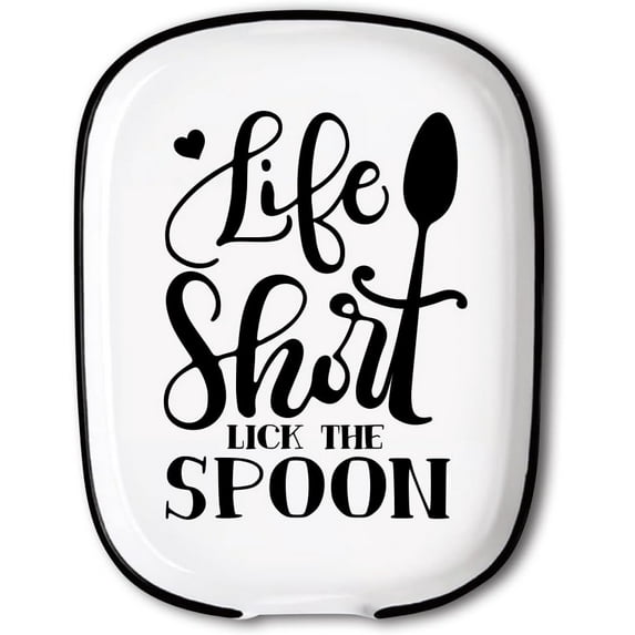 Spoon Rest for Stove Top Spoon Pattern 4.52"x5.9" Large Spoon Holder Heat Resistant Utensil Holder Kitchen Counter Decor for Cooking Lover colorful