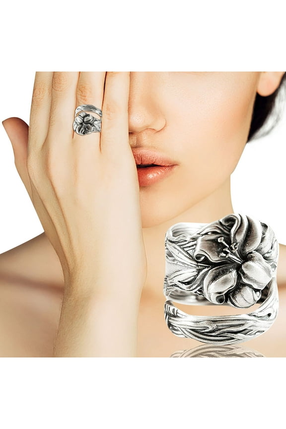 Spoon Ring Floral Spoon Ring Vintage Spoon Ring Fork Ring Vintage Boho Ring