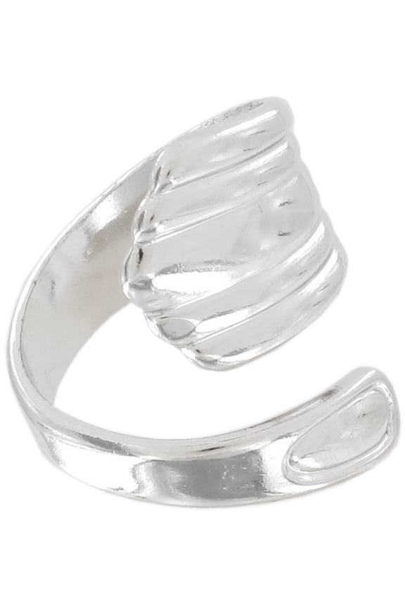 Spoon Ring Silver Tone Adjustable Ladies Flatware