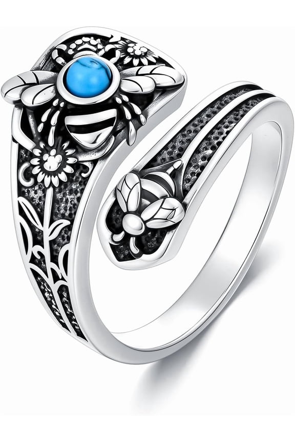 Spoon Ring for Women S925 Sterling Silver Dragonfly Ring Adjustable Thumb Rings Jesus Fish Rings Spoon Jewelry for Brithday Christmas