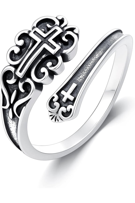 Spoon Rings for Women 925 Sterling Silver Dragonfly Butterfly Bee Hummingbird Cross Tree of Life Turquoise Adjustable Thumb Rings Birthday Christmas Jewelry Gifts for Mom Daughter Wife