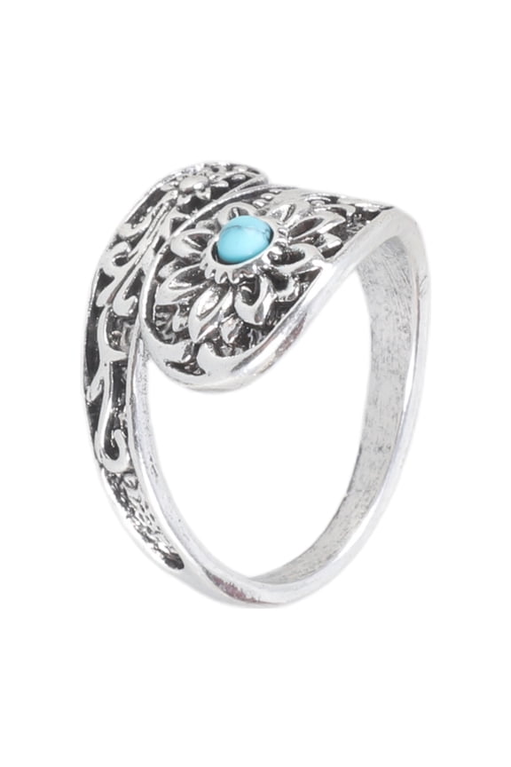 Spoon Shape Jewelry Open Shank Ring Moonstone Centerpiece Alloy Gift Ready
