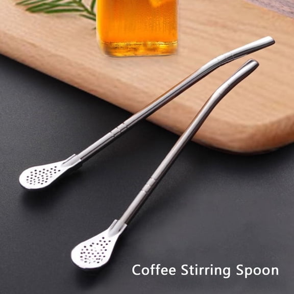 Spoon Tea Filter Mate Tea Straws Stainless Steel Drinking Straw Bombilla Gou WA