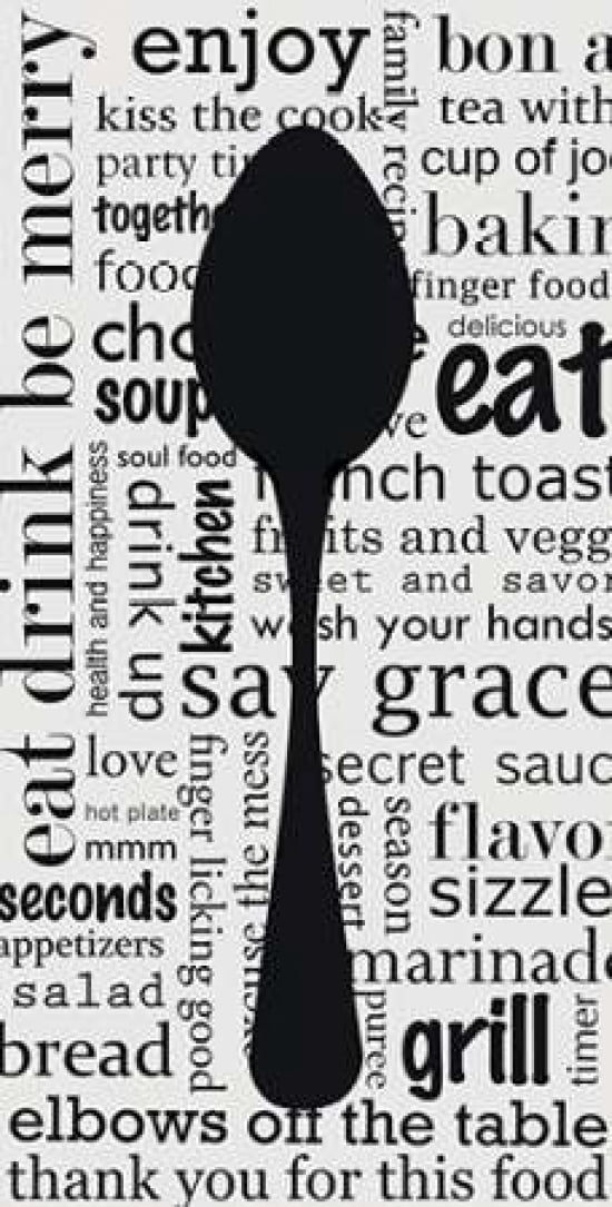 Spoon Typography II Canvas Art - Anna Quach (24 x 48)