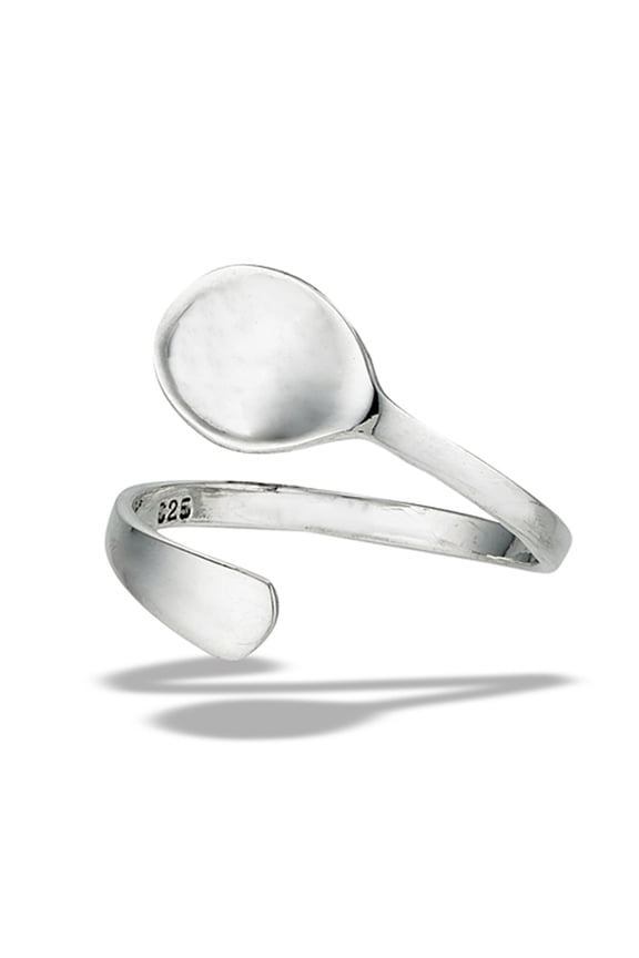 Spoon Wrap Adjustable Ladle Teaspoon Ring .925 Sterling Silver Band Jewelry Female Male Size 7