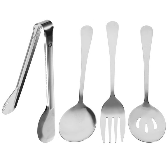 Stainless Steel Spoon and Fork Set Flatware Serving Utensils for Dinner Party Banquet Steak Eating Metal Cutlery
