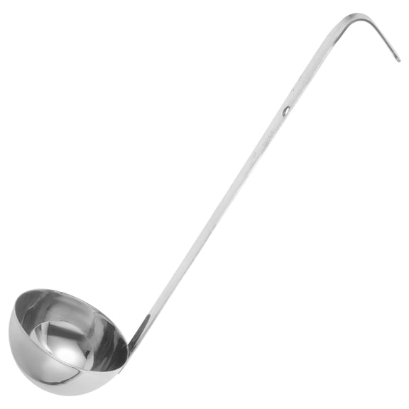 Large Stainless Steel Soup Spoon with Hook Handle, Household Tableware Ladle for Serving Candy and Soups
