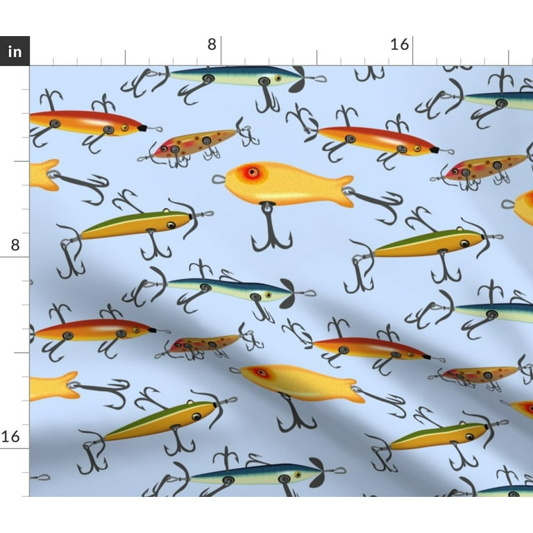 Spoonflower Fabric - Antique Fishing Lures Fish Sports Vintage