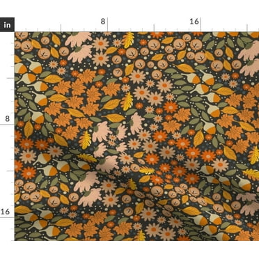 Spoonflower Fabric - Autumn Botanical Florals Ditsy Printed on Petal Signature Cotton Fabric Fat Quarter - Sewing Quilting Apparel Crafts Decor