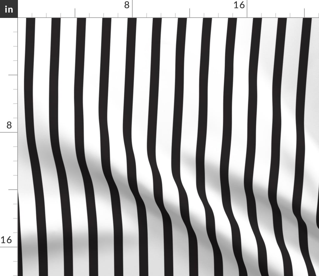Spoonflower Fabric Black White Stripes Vertical Striped Printed on