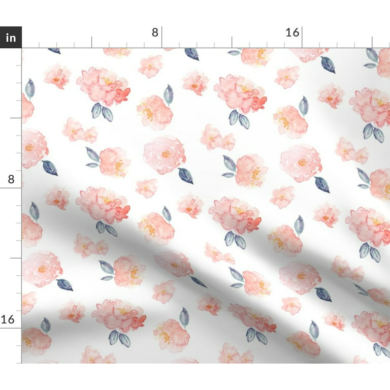Spoonflower Fabric - Bloom Floral Blossom Pink Navy Nursery Shabby Chic  Botanical Print Printed on Petal Signature Cotton Fabric Fat Quarter -  Sewing Quilting Apparel Crafts Decor 