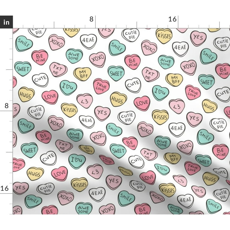 Valentine's Day Fabric by the Yard - Conversation Hearts Fabric