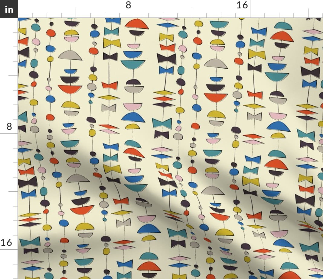 Spoonflower Fabric - Retro Mod Mid Century Modern 1950S Geometric Atomic  Colorful Printed on Petal Signature Cotton Fabric by The Yard - Sewing