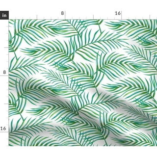 Spoonflower Fabric - Tropical Extra Large Dark Green Leaves Turquoise Dark  Jungle Botanical Printed on Cotton Poplin Fabric Fat Quarter - Sewing