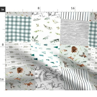 Quilt Woodland Gray Nursery Fabric - Woodland Animal Tracks Cheater Quilt  Fabric
