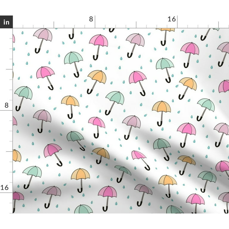 Spoonflower Fabric - Spring Umbrellas Umbrella Rain Printed on Petal  Signature Cotton Fabric by the Yard - Sewing Quilting Apparel Crafts Decor