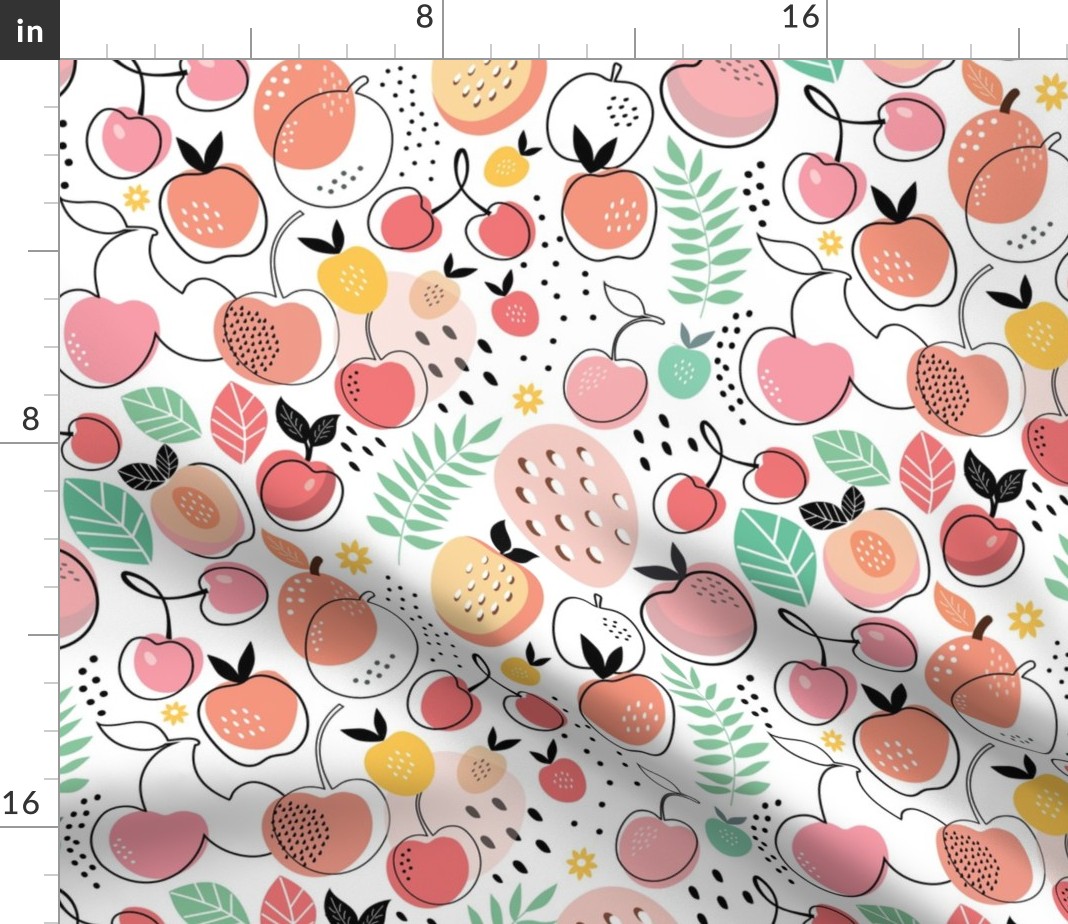 Spoonflower Fabric - Stone Fruit Colorful Fruits Kitchen Decor Printed on  Upholstery Velvet Fabric Fat Quarter - Upholstery Home Decor Bottomweight