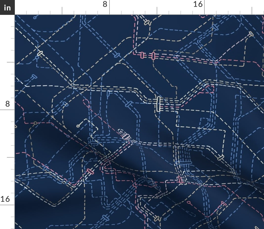 Spoonflower Fabric Transport Map Minimalist Printed on Modern Jersey