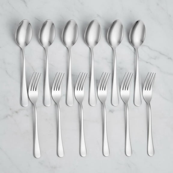 Spoons and Forks Set, Food Grade Stainless Steel Flatware Cutlery Set, Forks and Spoons Silverware Set for Home, Kitchen, Restaurant - Mirror Polished & Dishwasher Safe