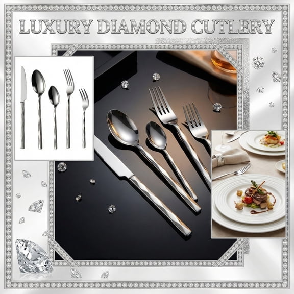 Spoons and Forks Set Stainless Steel, Fork Spoon Model Set, 5 Pk, Twisted Detailing, Dining Use, Indoor Outdoor Meals, Silver Tone, 3-8 in Assorted Sizes, Complete Cutlery