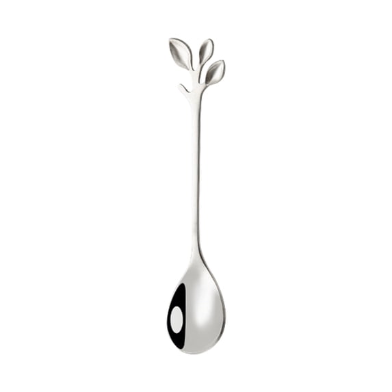Spoons/Forks Silverware Sets, Stainless Steel Dinner Spoons/Forks Flatware Set, Heavy Duty & Mirror Polished, Durable & Reusable, Easy to Use & Clean, Unique Leaf Design, 1/4Pcs(Silver,4.7x0.9")