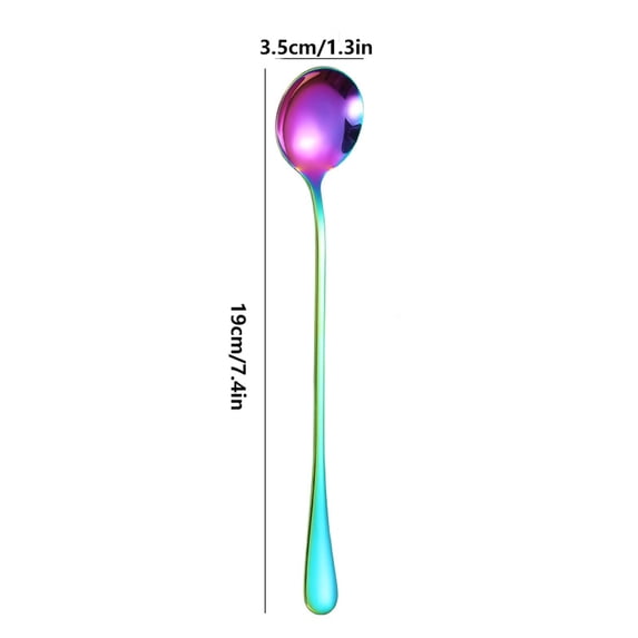 Spoons Long Handle Stainless Steel Mixing Spoon Coffee Spoon Ice Cream Spoon Ice Tip Round Spoon