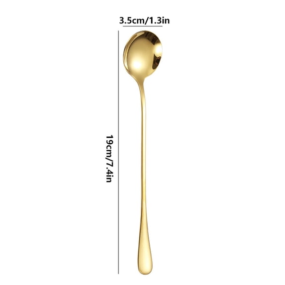 Spoons Long Handle Stainless Steel Mixing Spoon Coffee Spoon Ice Cream Spoon Ice Tip Round Spoon