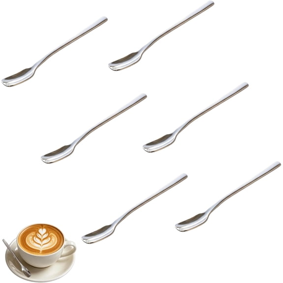 Spoons Set of 6 | 3.94" Small Stainless Steel Coffee Spoons | Mini Size for Demitasse Cups | Reusable & Durable | Perfect for Tea & Dessert | Mirror Polished Finish | Dishwasher Safe