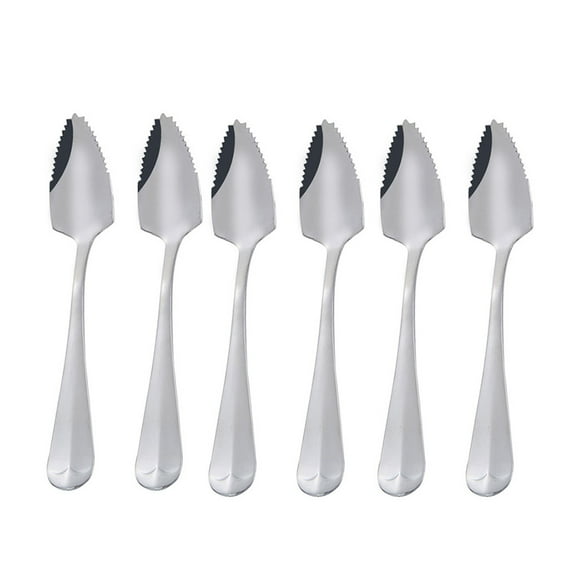 Spoons Stainless Steel Grapefruit Spoons: 6pcs Metal Fruit Spoon with Serrated Ice Spoon for Citrus Fruits Kiwi Salads and Desserts Small Small Spoons