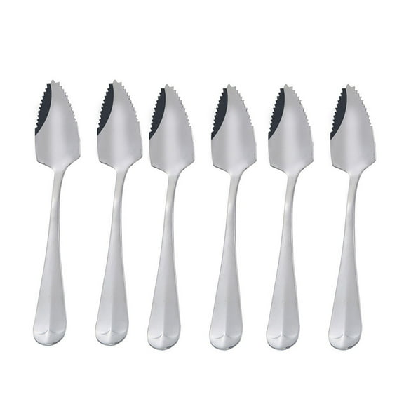 Spoons Stainless Steel Grapefruit Spoons: 6pcs Metal Fruit Spoon with Serrated Ice Spoon for Citrus Fruits Kiwi Salads and Desserts Small Small Spoons