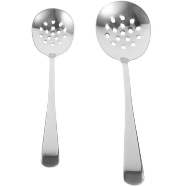 Spoons Stainless Steel Slotted Serving Spoons Set for Cooking - 2pcs (10.24X2.44X0.59Inch)