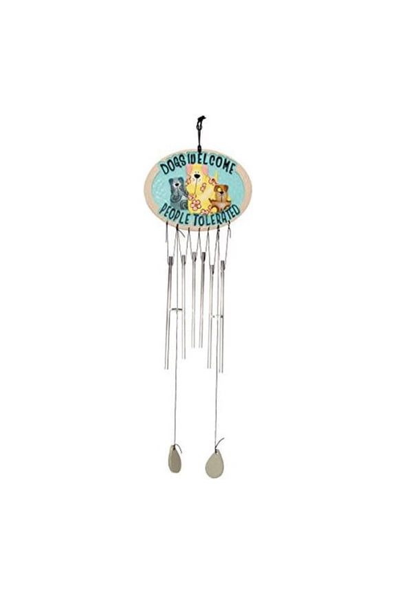 02916 Dogs Welcom Wind Chime, Multicolored