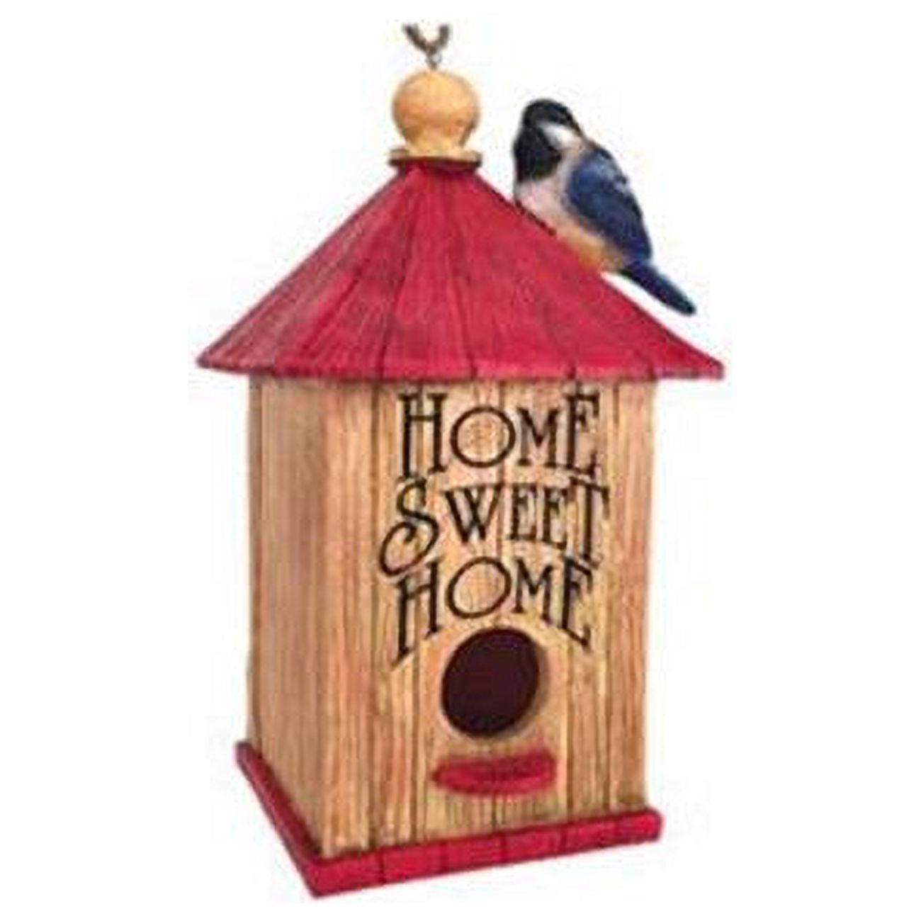 Home Sweet Home Red and Brown Resin Hanging Birdhouse