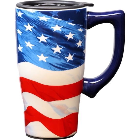 FLAG 18 OUNCE CERAMIC TRAVEL MUG