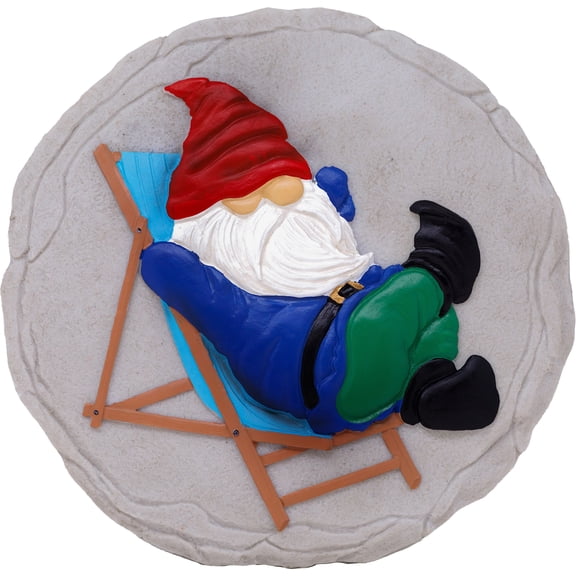 LOUNGING GNOME STEPPING STONE / DECORATIVE WALL PLAQUE