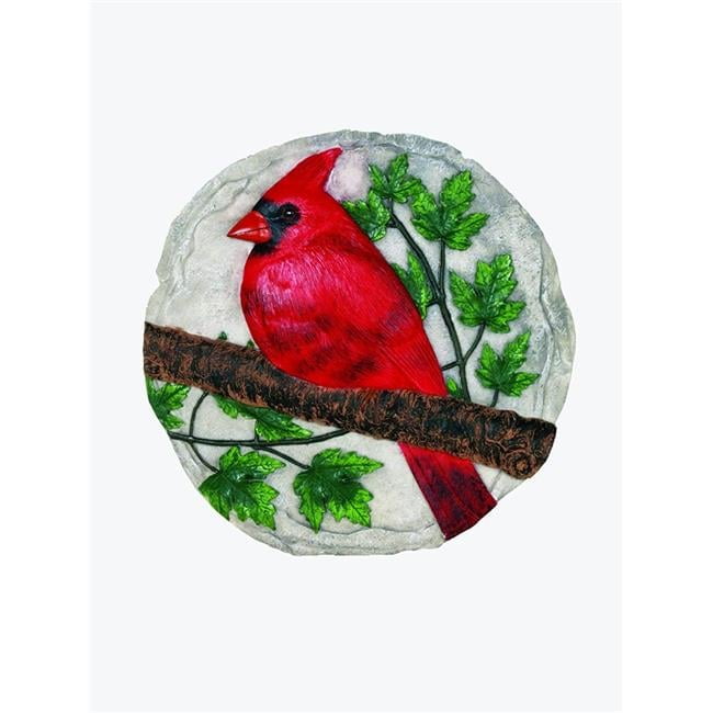 Hand-Painted Red Cardinal Resin Garden Stepping Stone