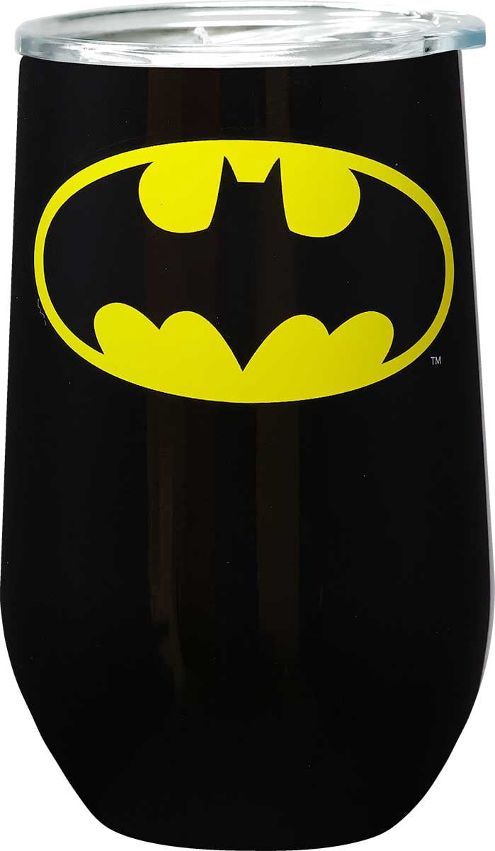 Spoontiques 16951 Batman Logo Stainless Tumbler, One Size, Black