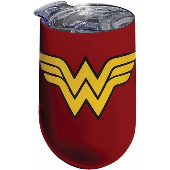 Spoontiques 16952 Wonder Woman Logo Stainless Tumbler, One Size, Red