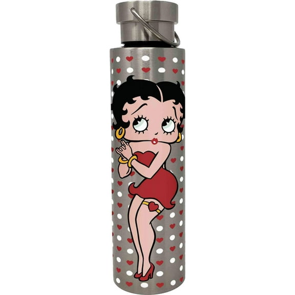 Spoontiques 18943 Betty Boop Stainless Steel Bottle, 24 oz, Silver