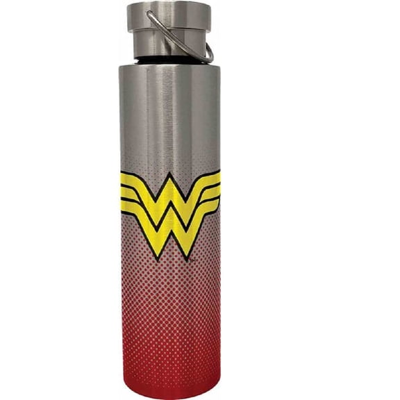 Spoontiques 18951 Wonder Woman Stainless Steel Bottle, 24 oz, Red