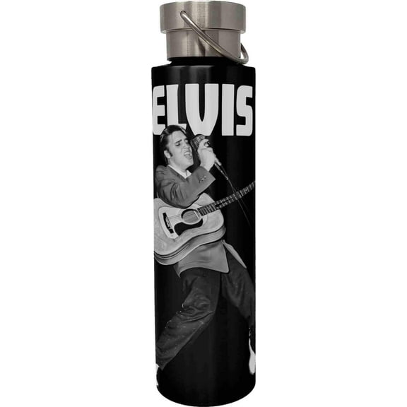 Spoontiques 18953 Elvis Stainless Steel Bottle, 24 oz, Black