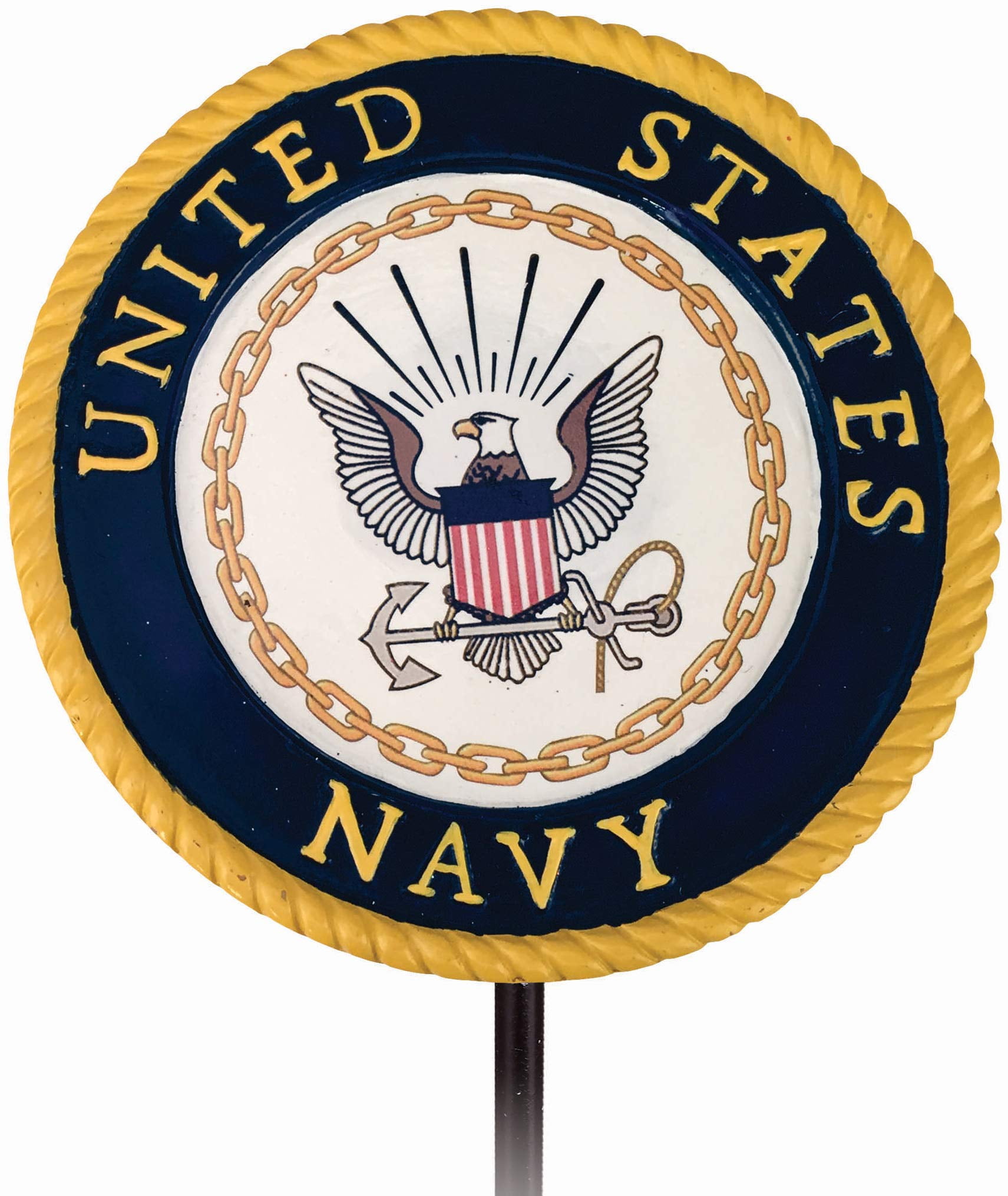 Navy Patriotic Resin and Metal Garden Stake