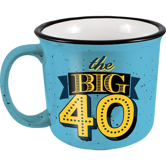Spoontiques 21544 The Big 40 Camper Mug, 14 ounces, Blue