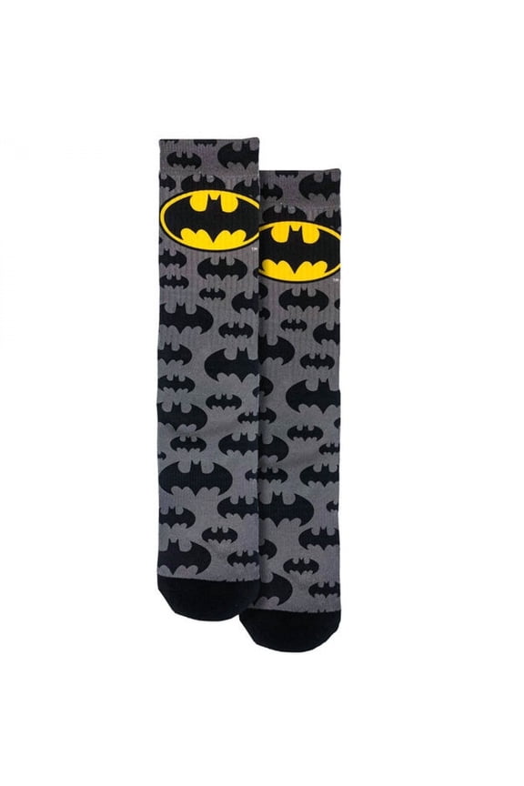 Spoontiques Batman Logo Crew Socks - SHOE SIZE (5-10 Men) (7-12 women)