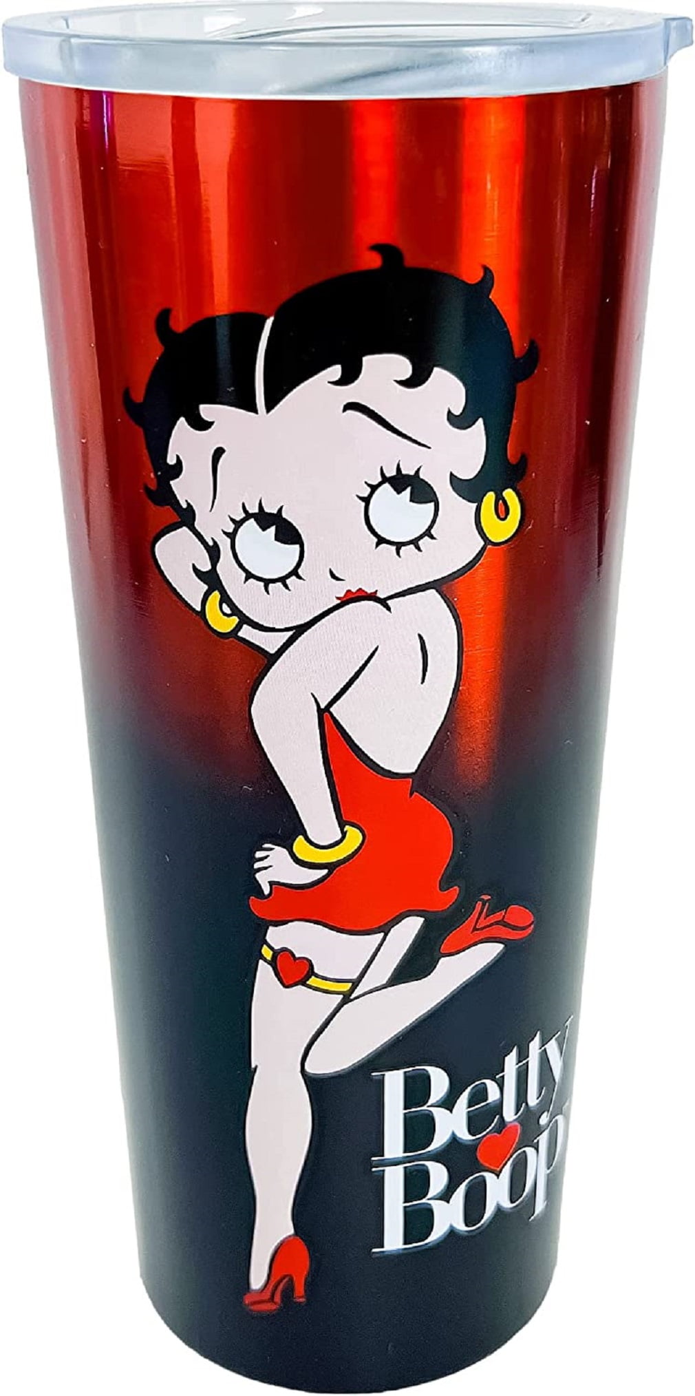 Spoontiques - Betty Boop Stainless Travel Mug - Insulated Travel Mugs -  Stainless Steel Drink Cup with Travel Lid and Sliding Lock - Holds Hot and  Cold Beverages 