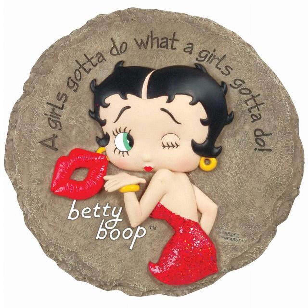 Betty Boop Resin Stepping Stone with Red Dress Design